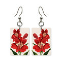 Lily Flower Tile Mahjong Earrings | FWMJ39