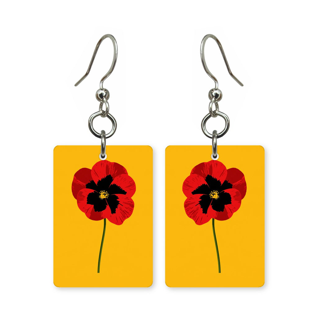 Red Poppy Mahjong Earrings | FWMJ40
