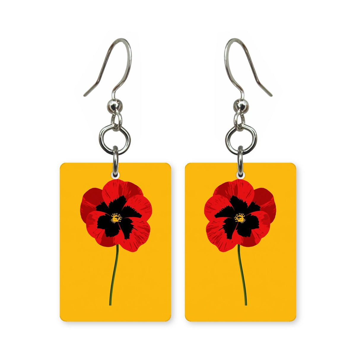Red Poppy Mahjong Earrings | FWMJ40