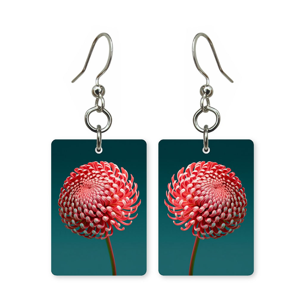 Chrysanthemum Pom Mahjong Earrings | FWMJ41