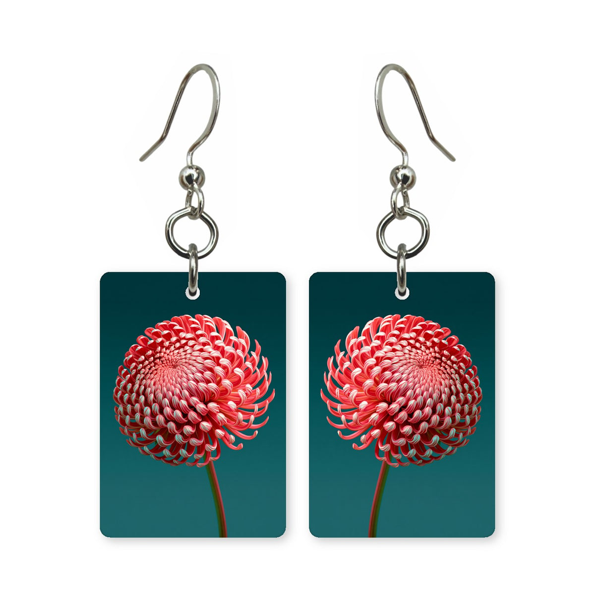 Chrysanthemum Pom Mahjong Earrings | FWMJ41