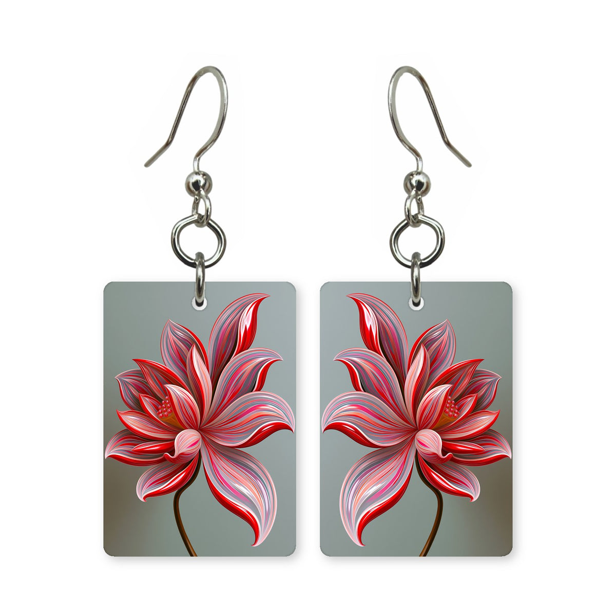 Crimson Petals Mahjong Earrings | FWMJ45