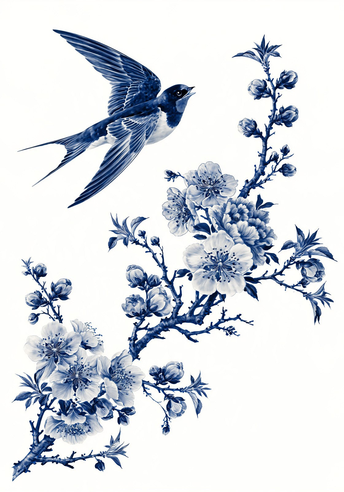Blue Spring Swallow Mahjong Earrings | FWMJ46