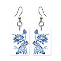 Blue Summer Lotus Mahjong Earrings | FWMJ47