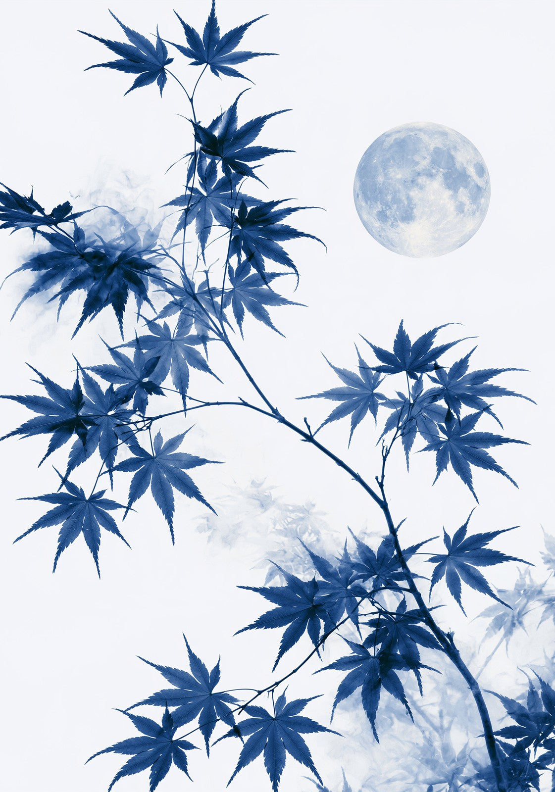 Blue Autumn Moon Mahjong Earrings | FWMJ48