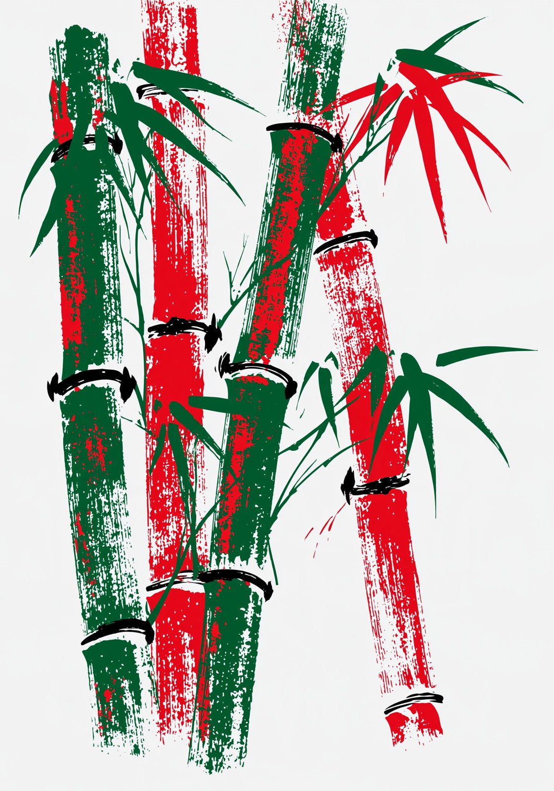 Red Bamboo Run Mahjong Earrings | FWMJ4