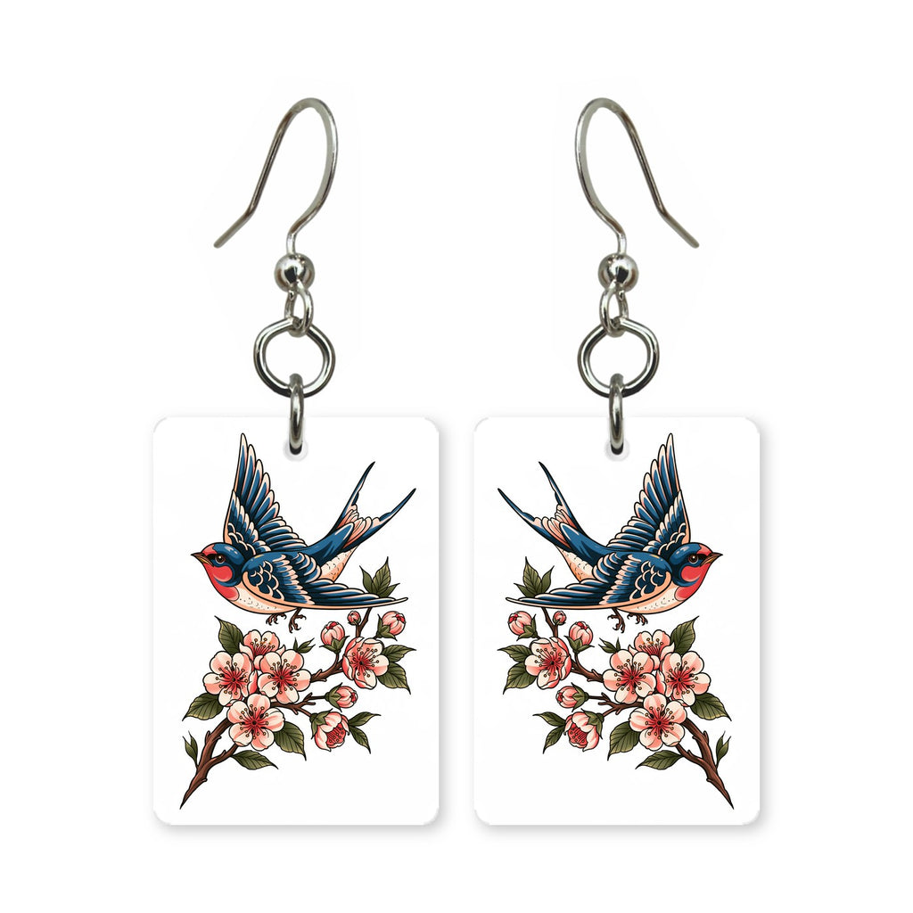 Swallow Blossom Mahjong Earrings | FWMJ51