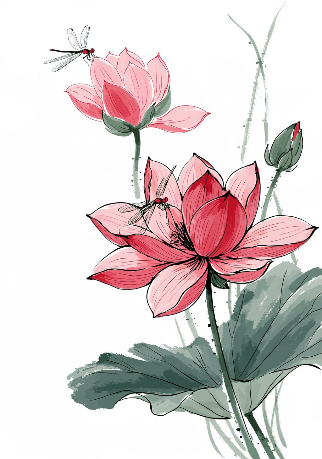 Lotus Dragonfly Mahjong Earrings | FWMJ53