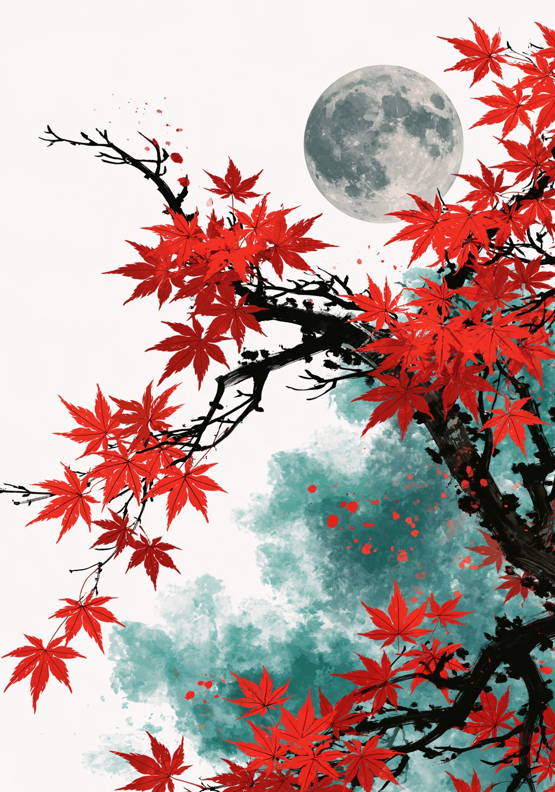 Autumn Harvest Moon Mahjong Earrings | FWMJ55