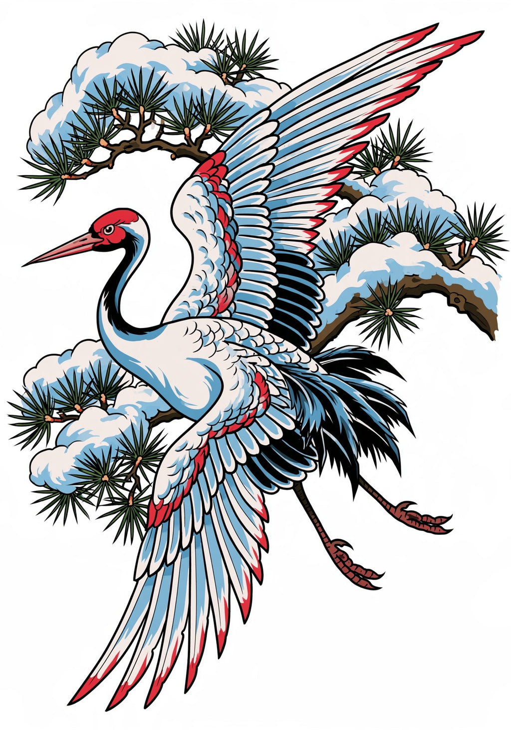 Winter Crane Mahjong Earrings | FWMJ57