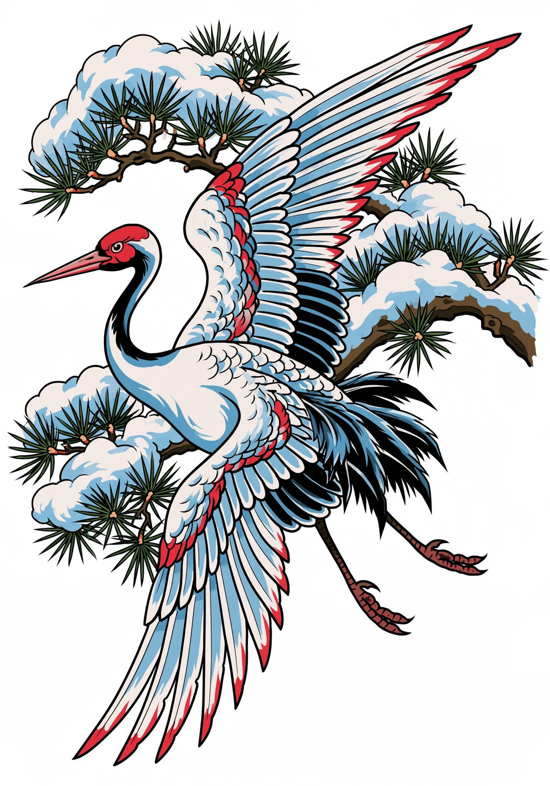 Winter Crane Mahjong Earrings | FWMJ57