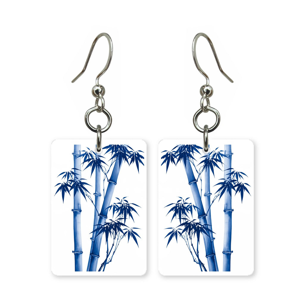 Blue Bamboo Hand Mahjong Earrings | FWMJ5