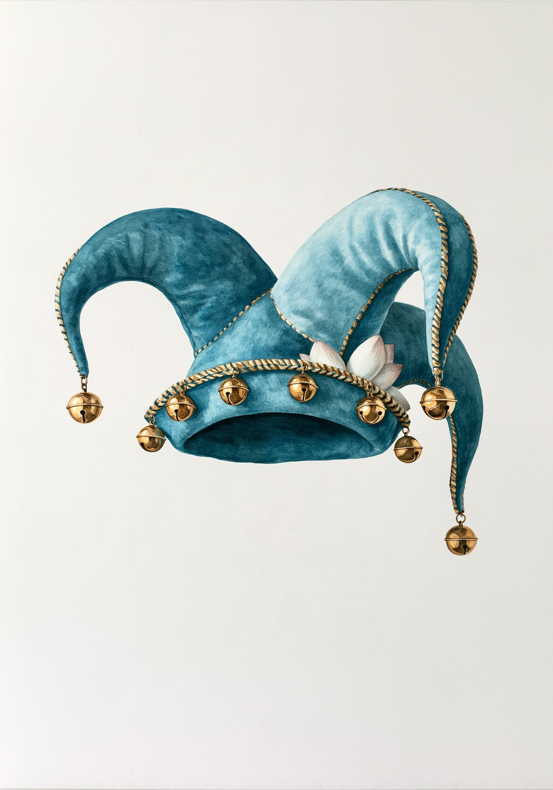 Teal Jester Hat Mahjong Earrings | FWMJ63
