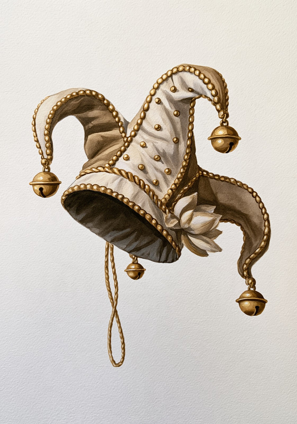 Golden Jester Hat Mahjong Earrings | FWMJ64