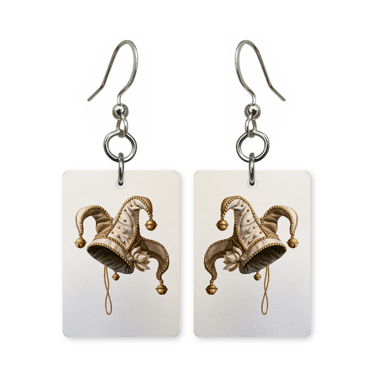 Golden Jester Hat Mahjong Earrings | FWMJ64