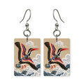 Wave Crane Mahjong Earrings | FWMJ68