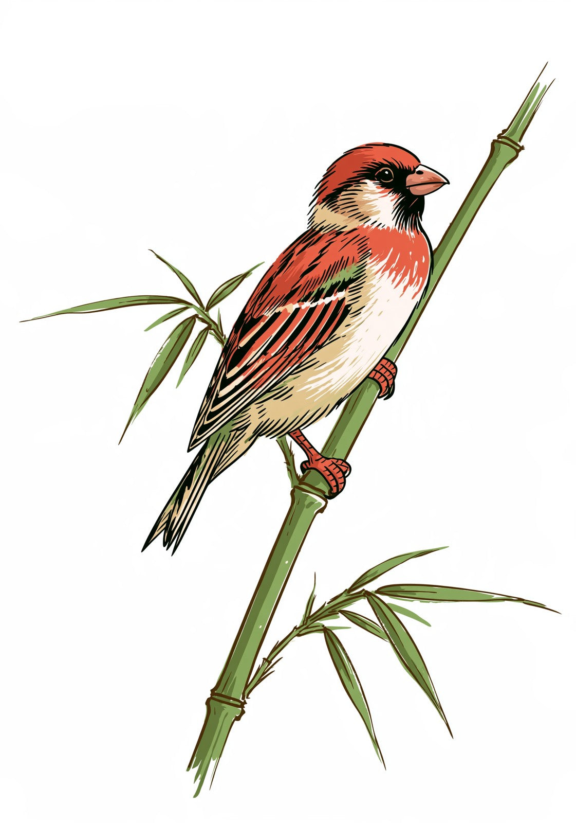 Sparrow on Bamboo Mahjong Earrings | FWMJ6