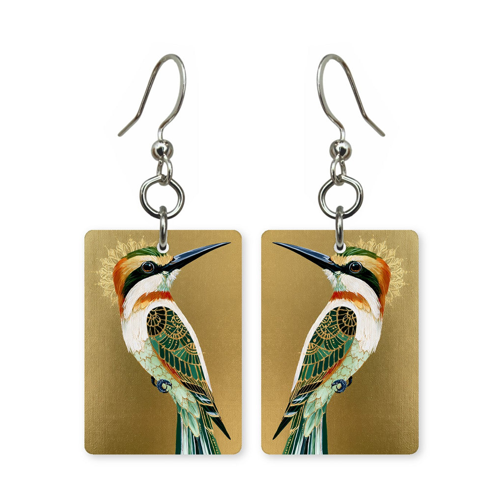 Golden Bee-Eater Mahjong Earrings | FWMJ70