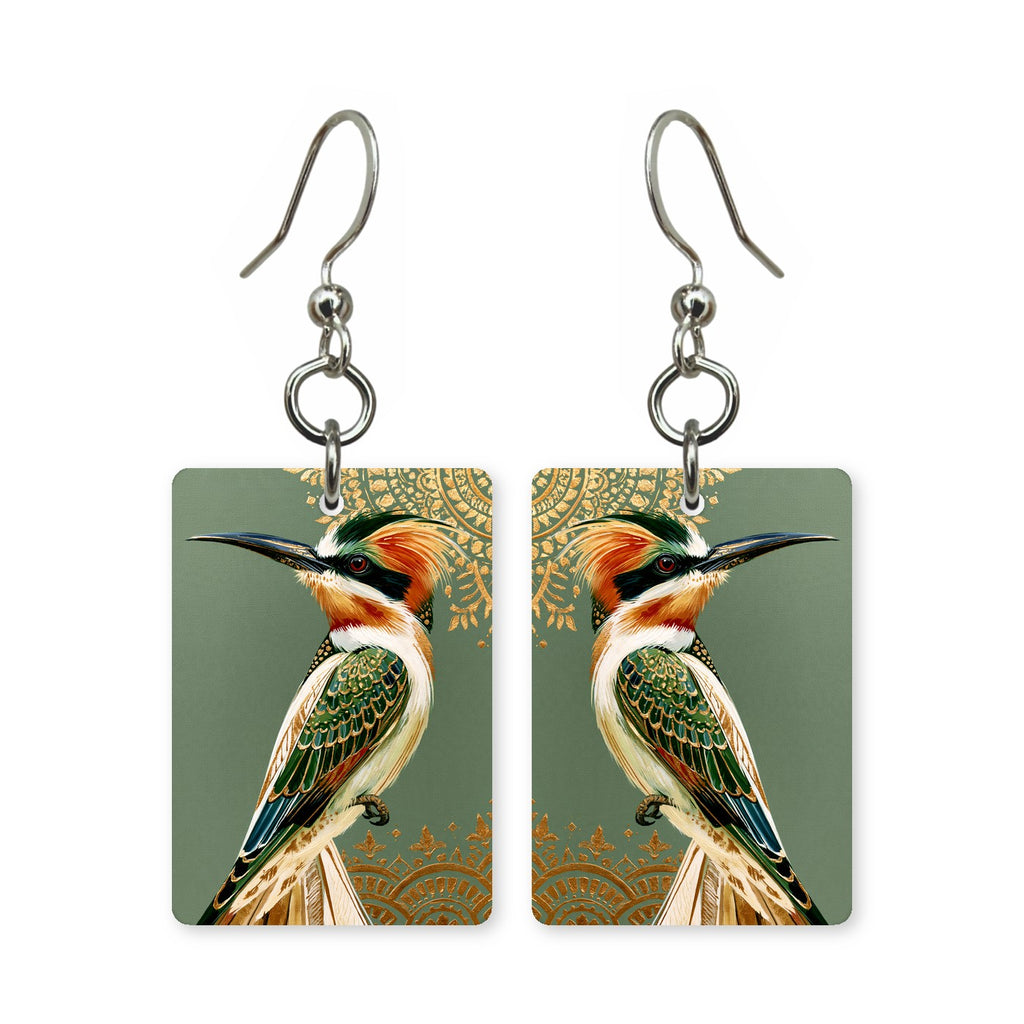 Jade Bee-Eater Mahjong Earrings | FWMJ71
