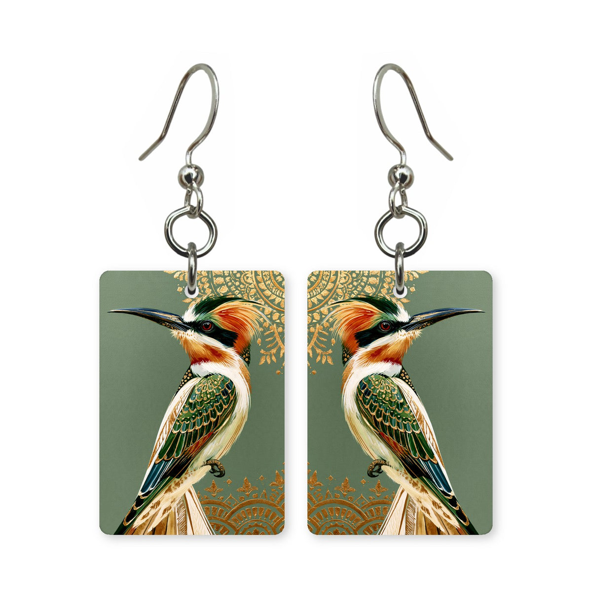 Jade Bee-Eater Mahjong Earrings | FWMJ71