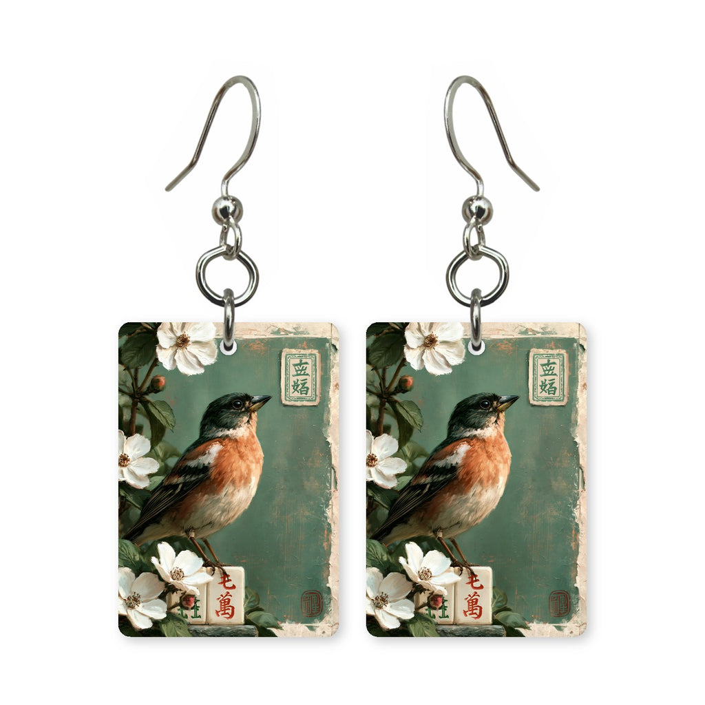 Tile Finch Mahjong Earrings | FWMJ72