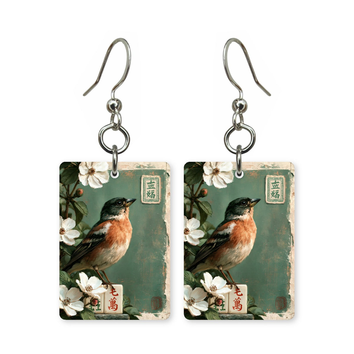 Tile Finch Mahjong Earrings | FWMJ72