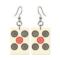 Pencil Bamboo Five Dot Mahjong earrings FWMJ77