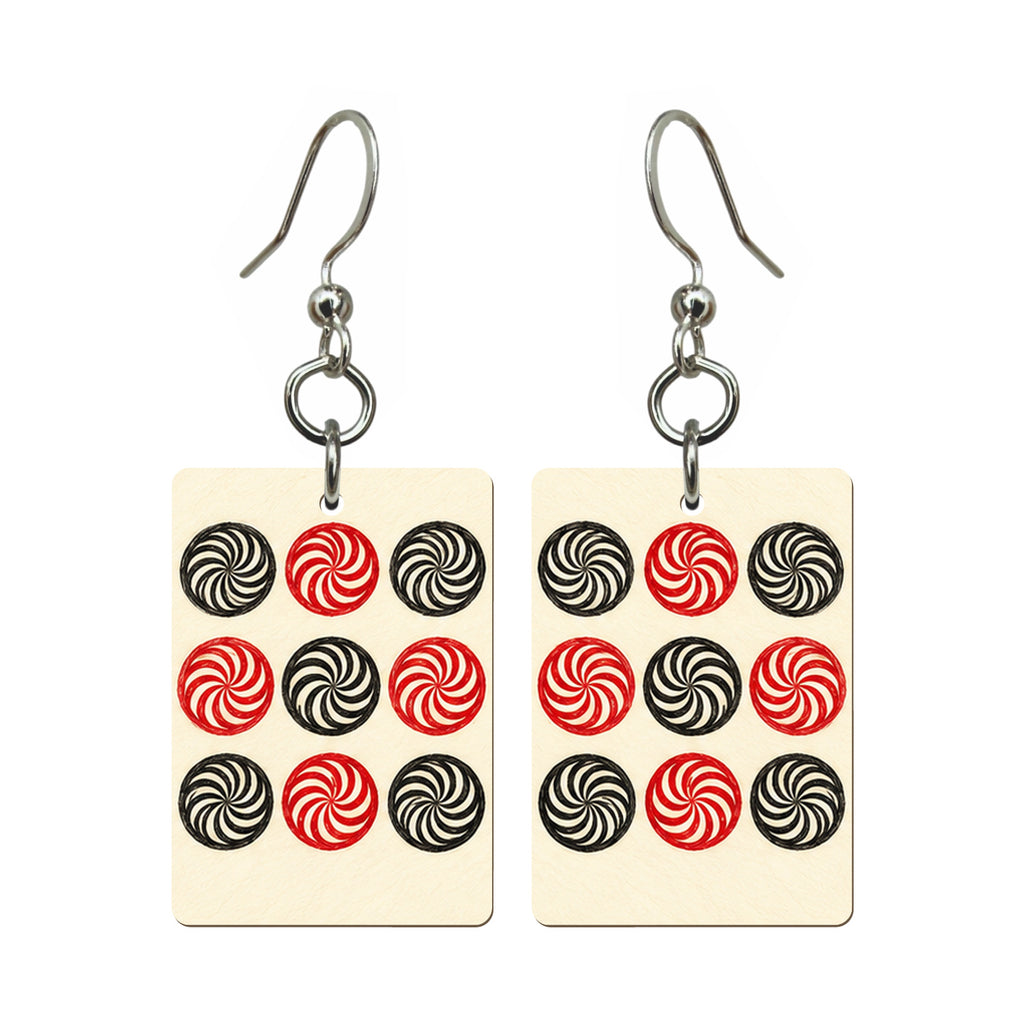 Pencil Bamboo Nine Dot Mahjong earrings FWMJ78