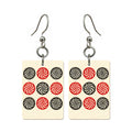 Pencil Bamboo Nine Dot Mahjong earrings FWMJ78