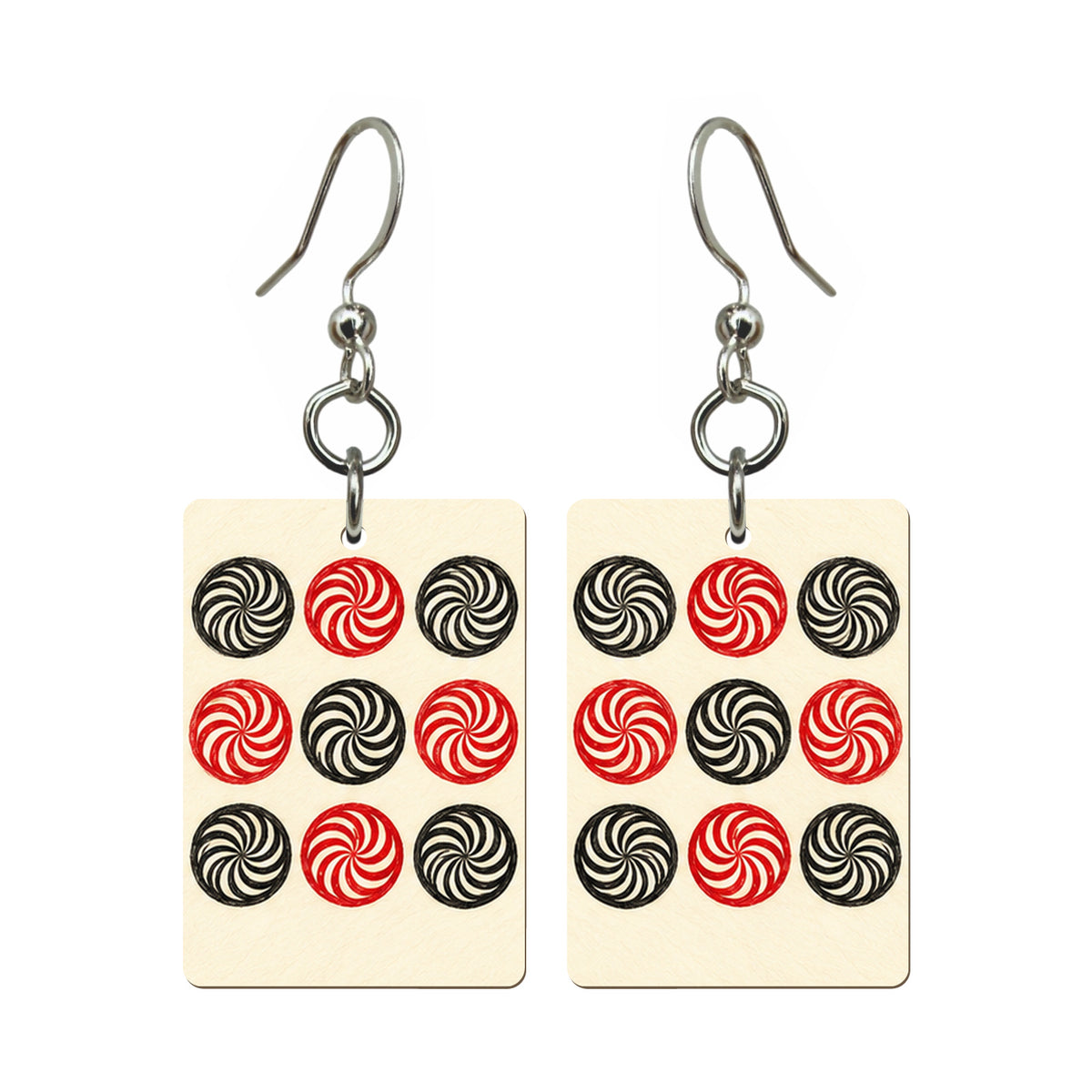 Pencil Bamboo Nine Dot Mahjong earrings FWMJ78