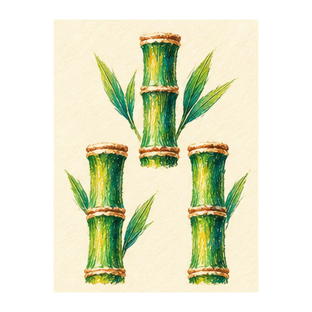 Pencil Bamboo Three Bamboo Mahjong tile artwork FWMJ80