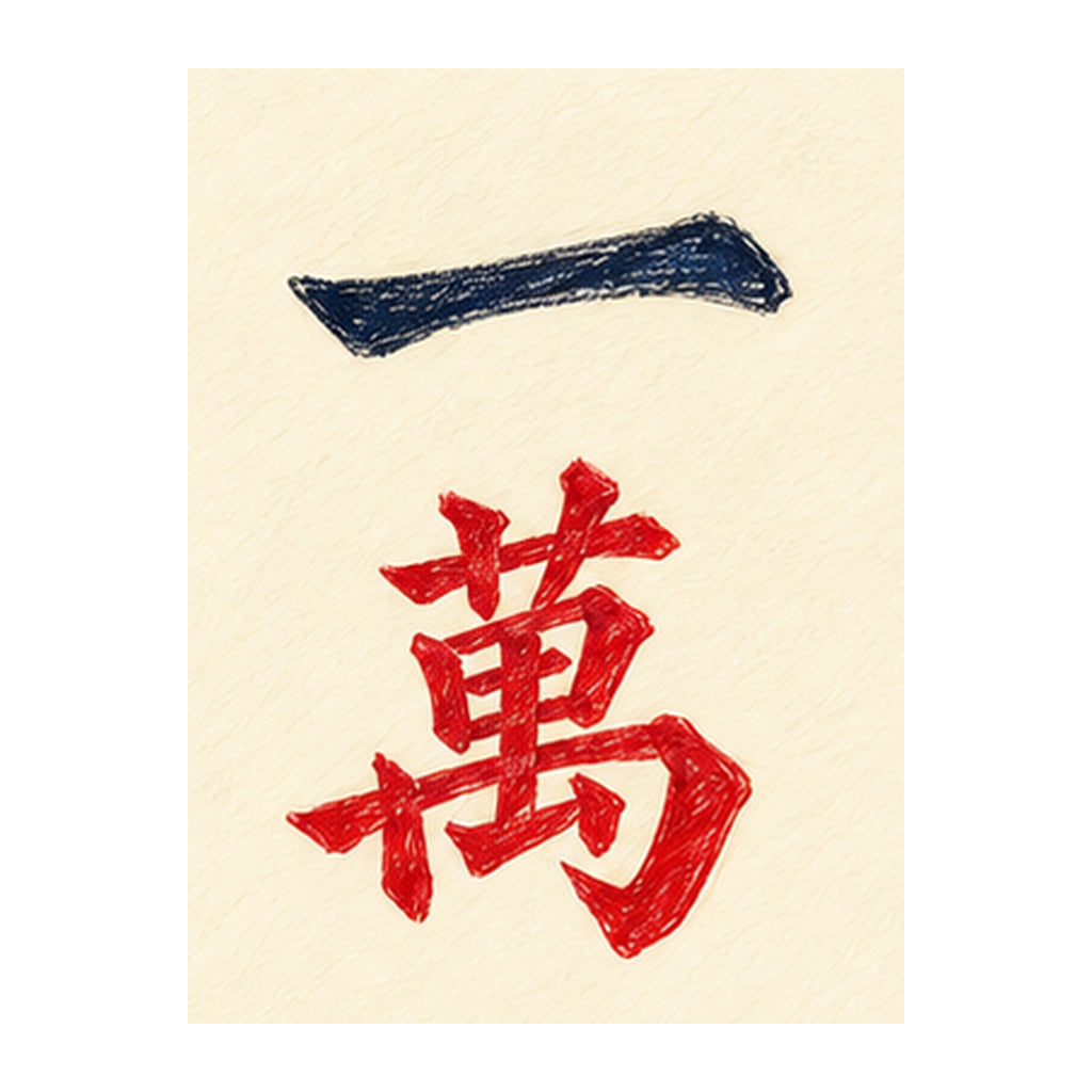 Pencil Bamboo One Character Mahjong tile artwork FWMJ81