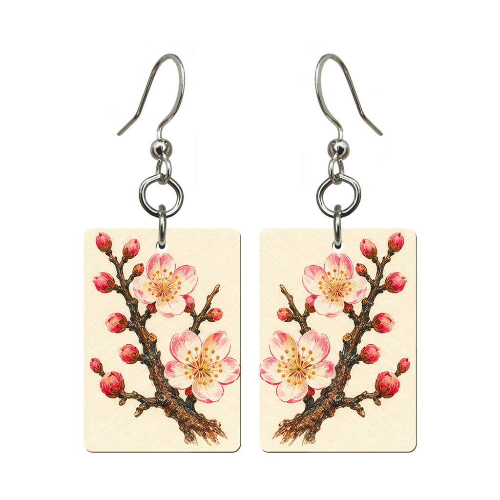 Pencil Bamboo Plum Blossom Mahjong earrings FWMJ86