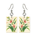 Pencil Bamboo Orchid Mahjong earrings FWMJ87