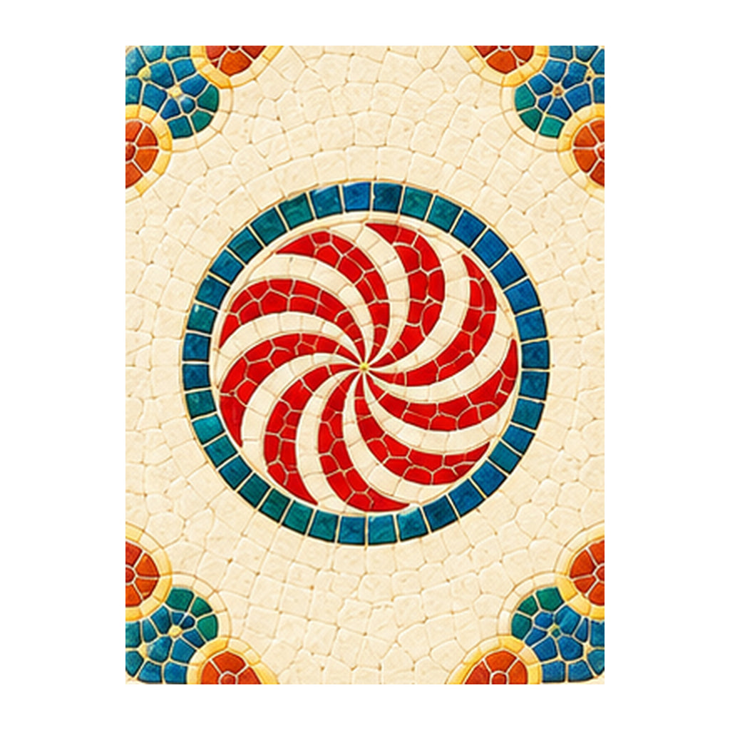 Mosaic Dragon One Dot Mahjong Earrings | FWMJ88 — artwork detail