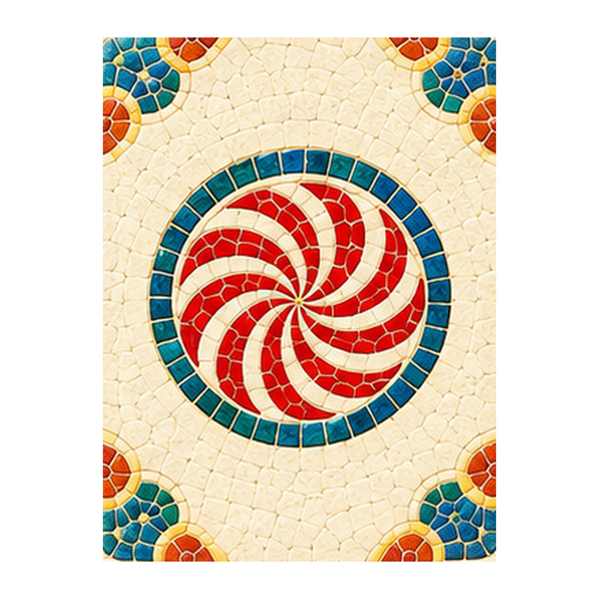 Mosaic Dragon One Dot Mahjong Earrings | FWMJ88 — artwork detail