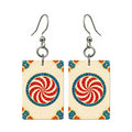Mosaic Dragon One Dot Mahjong Earrings | FWMJ88 — earring pair