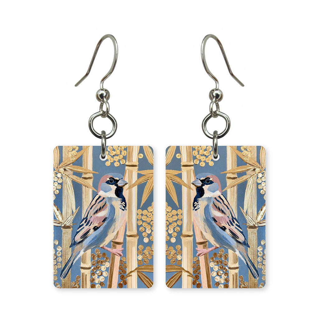 Gilded Sparrow Mahjong Earrings | FWMJ8