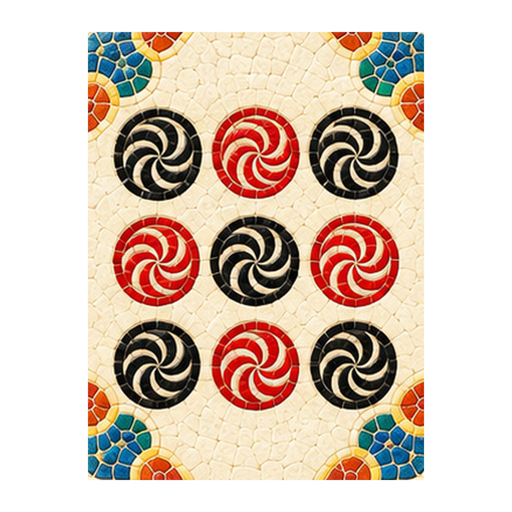 Mosaic Dragon Nine Dot Mahjong Earrings | FWMJ90 — artwork detail