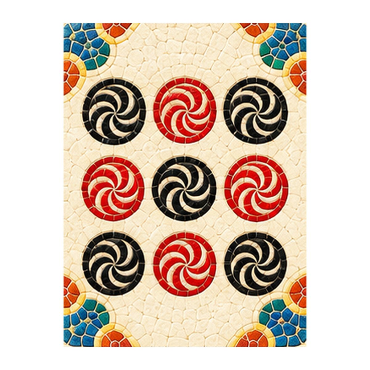 Mosaic Dragon Nine Dot Mahjong Earrings | FWMJ90 — artwork detail