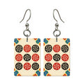 Mosaic Dragon Nine Dot Mahjong Earrings | FWMJ90 — earring pair