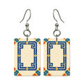 Mosaic Dragon White Dragon Mahjong Earrings | FWMJ97 — earring pair