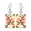 Mosaic Dragon Plum Blossom Mahjong Earrings | FWMJ98 — earring pair