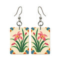 Mosaic Dragon Orchid Mahjong Earrings | FWMJ99 — earring pair