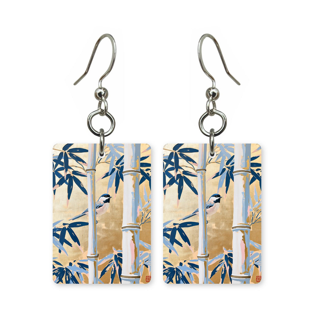 Golden Bamboo Wall Mahjong Earrings | FWMJ9