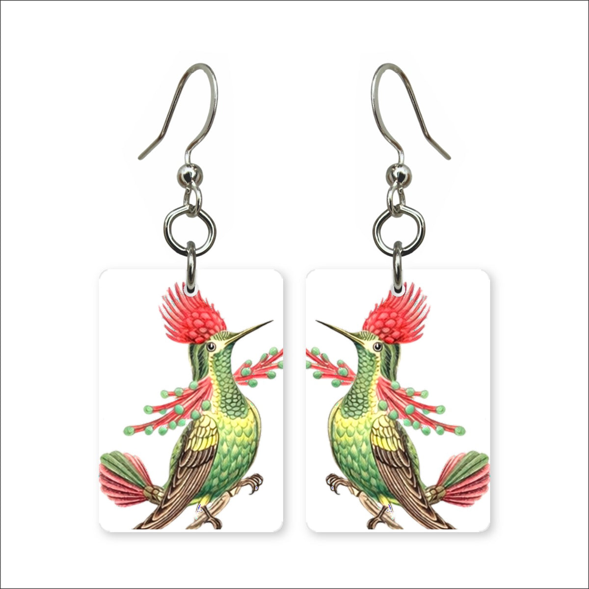 Crested Hummingbird Earrings | FWP129B