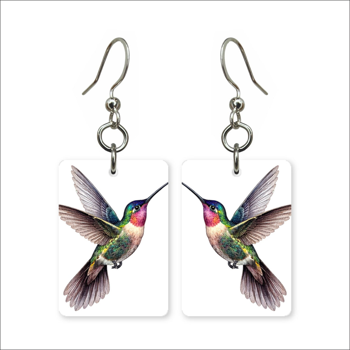 Amethyst Hummingbird Earrings | FWP129C