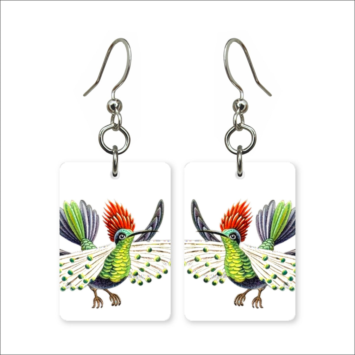Fantail Hummingbird Earrings | FWP129D