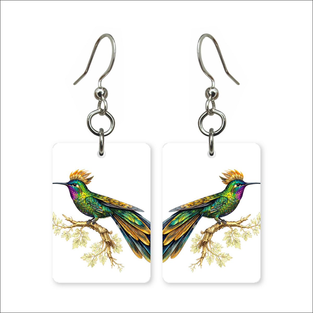 Emerald Hummingbird Earrings | FWP129G