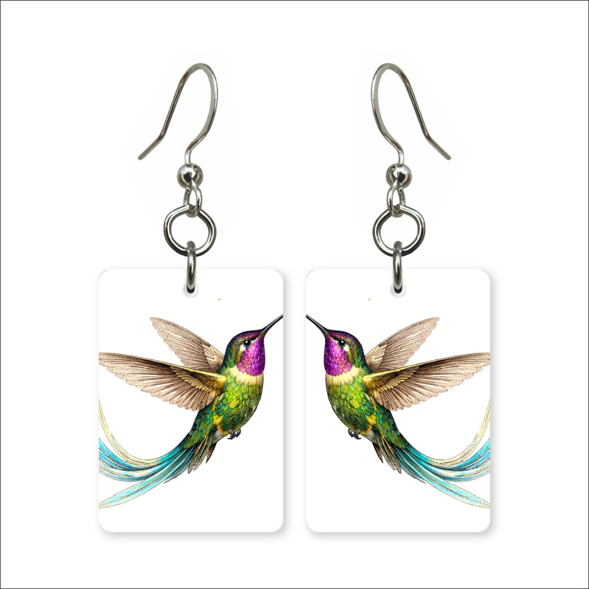 Violet Hummingbird Earrings | FWP129I